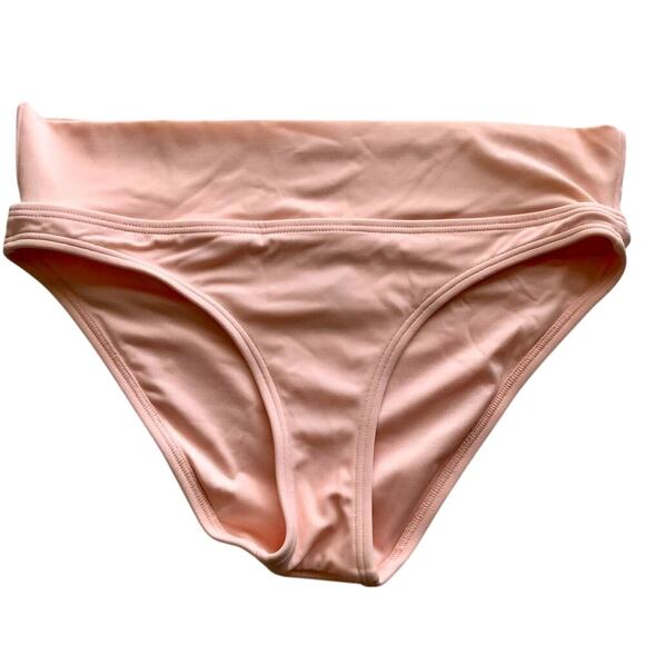 NWOT Victoria's Secret Peach Fold-Over Hipster Swim Bikini Bottoms Women's Small - Picture 1 of 5